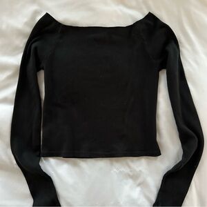 John Galt Brandy Melville Black Off-Shoulder Women's Top